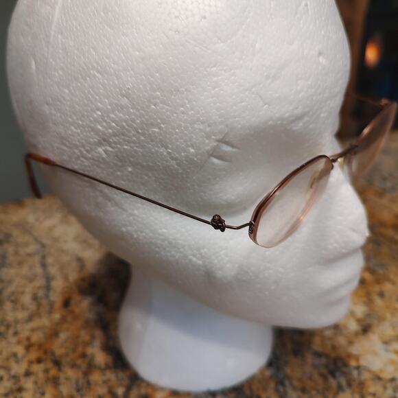 Vintage Tura 197 Eyeglasses Oval Bronze Frame 45-20-145 Made in Italy Unisex Ret - Picture 3 of 13